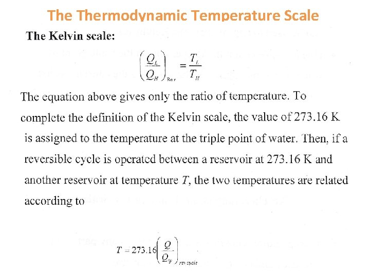 The Thermodynamic Temperature Scale 