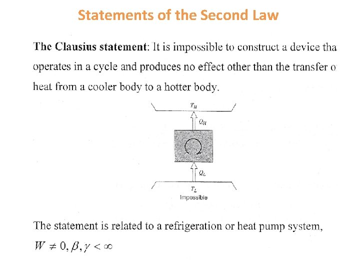 Statements of the Second Law 