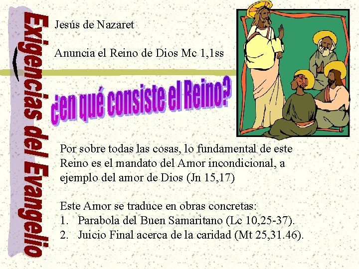 Jesús de Nazaret Anuncia el Reino de Dios Mc 1, 1 ss Por sobre Jesús de Nazaret Anuncia el Reino de Dios Mc 1, 1 ss Por sobre