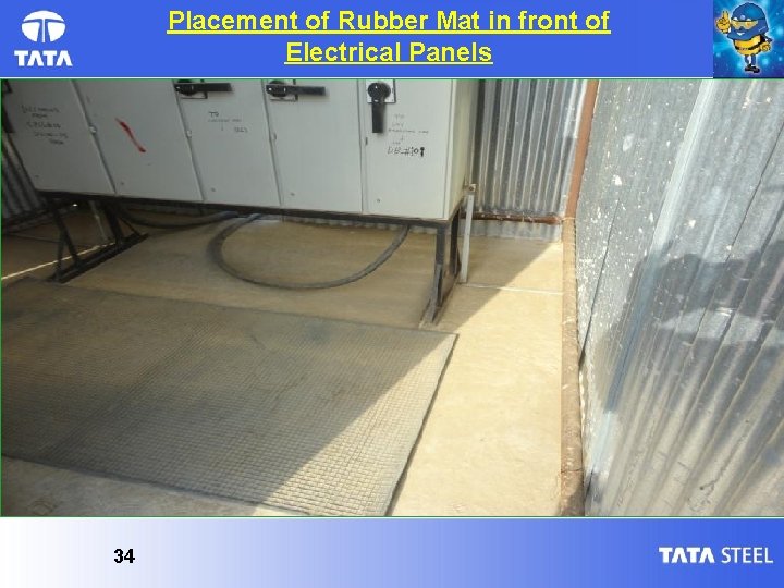 Placement of Rubber Mat in front of Electrical Panels 34 