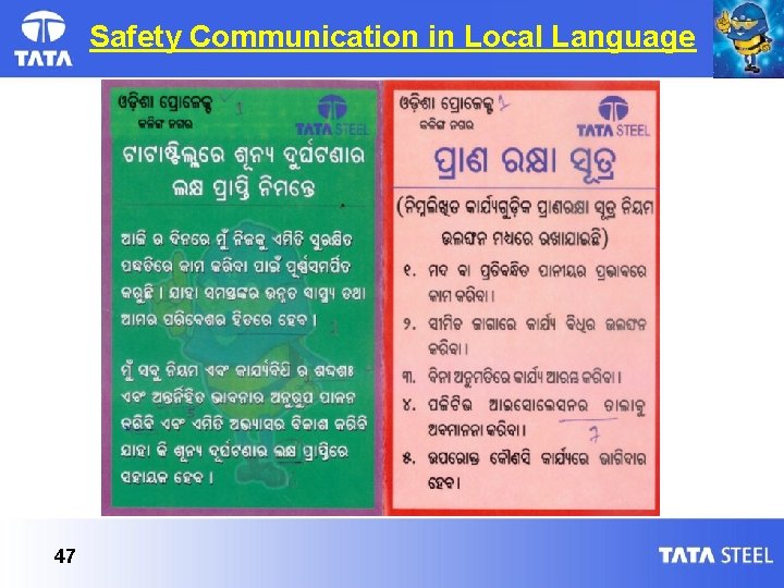 Safety Communication in Local Language 47 