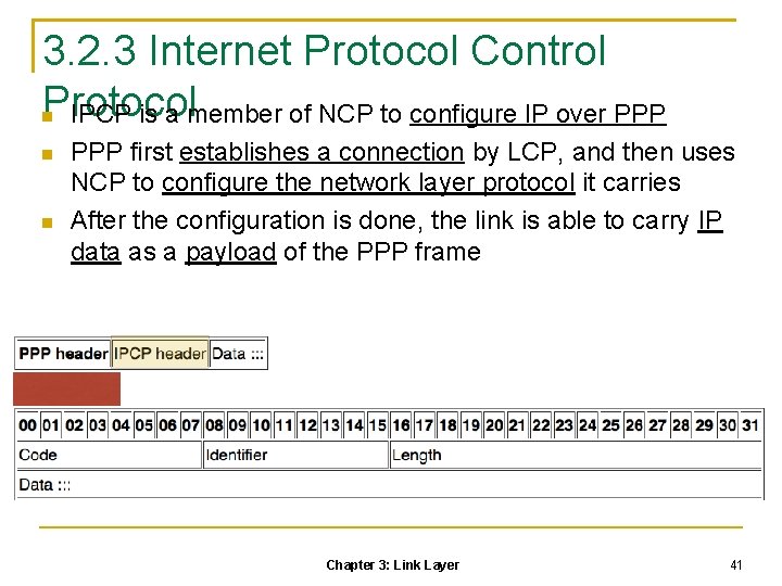 3. 2. 3 Internet Protocol Control Protocol IPCP is a member of NCP to
