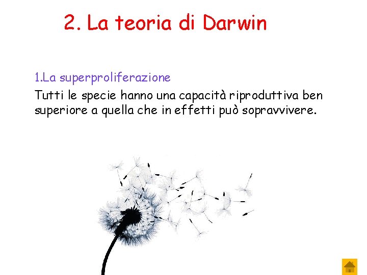 2. La teoria di Darwin 1. La superproliferazione Tutti le specie hanno una capacità