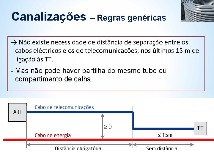 Canalizações – Regras genéricas → Não existe necessidade de distância de separação entre os Canalizações – Regras genéricas → Não existe necessidade de distância de separação entre os