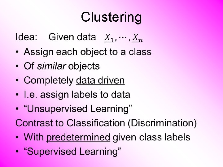 Clustering • 