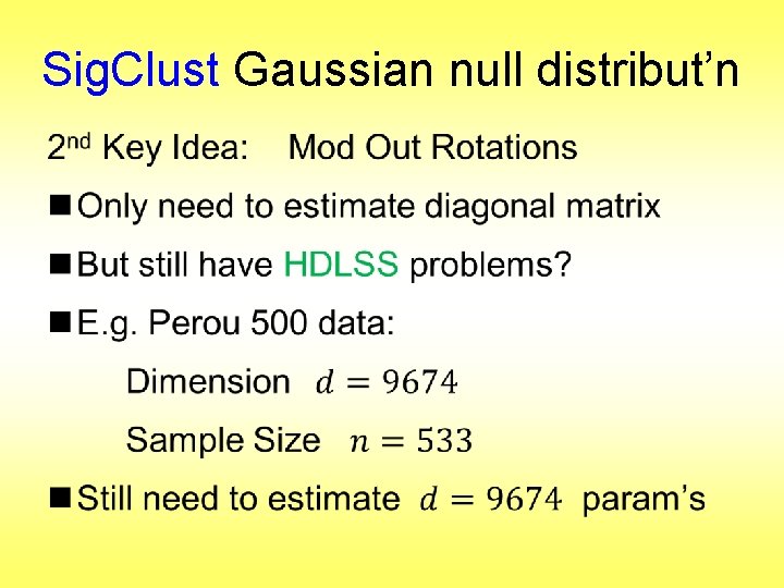 Sig. Clust Gaussian null distribut’n • 