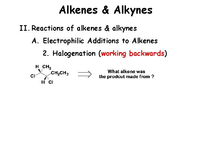 Alkenes & Alkynes II. Reactions of alkenes & alkynes A. Electrophilic Additions to Alkenes