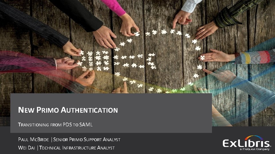 NEW PRIMO AUTHENTICATION TRANSITIONING FROM PDS TO SAML PAUL MCBRIDE | SENIOR PRIMO SUPPORT