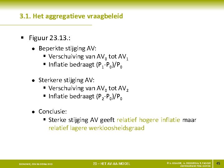 3. 1. Het aggregatieve vraagbeleid § Figuur 23. 13. : l l l Beperkte