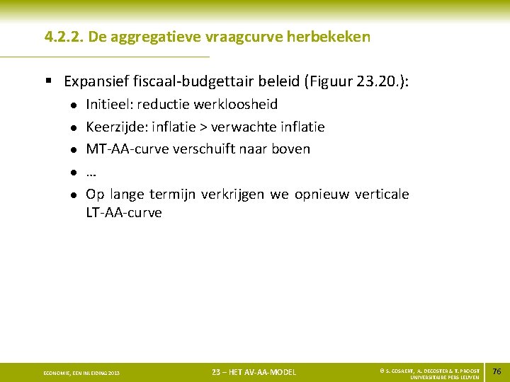 4. 2. 2. De aggregatieve vraagcurve herbekeken § Expansief fiscaal-budgettair beleid (Figuur 23. 20.