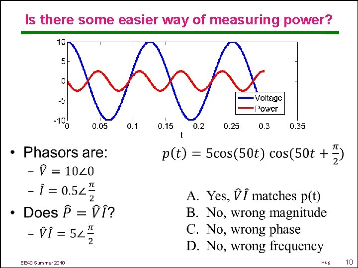 Is there some easier way of measuring power? • EE 40 Summer 2010 Hug