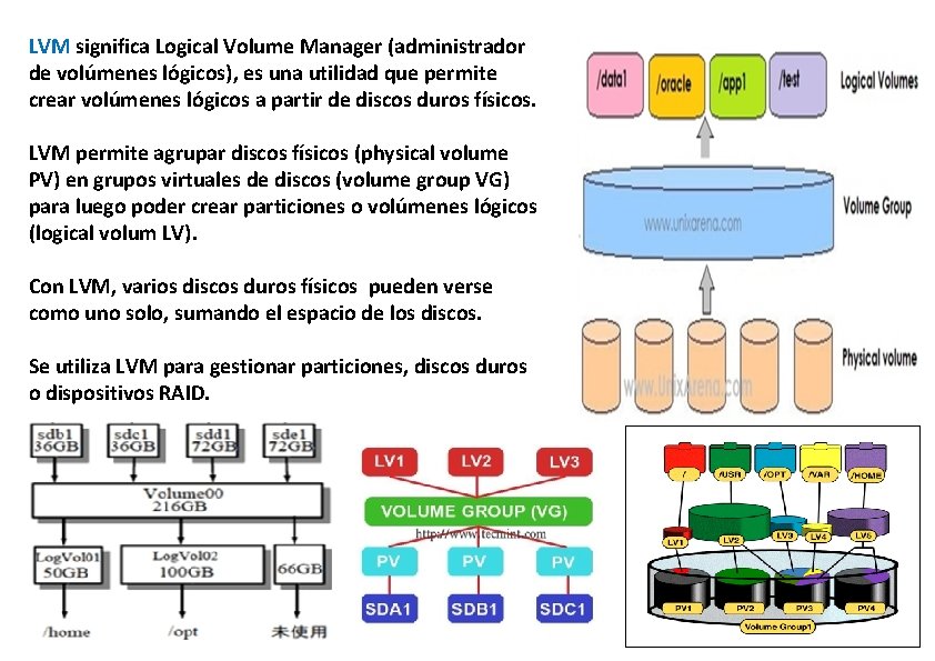 LVM significa Logical Volume Manager (administrador de volúmenes lógicos), es una utilidad que permite