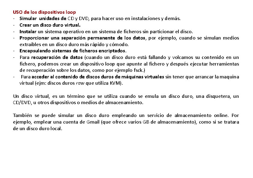 USO de los dispositivos loop - Simular unidades de CD y DVD, para hacer