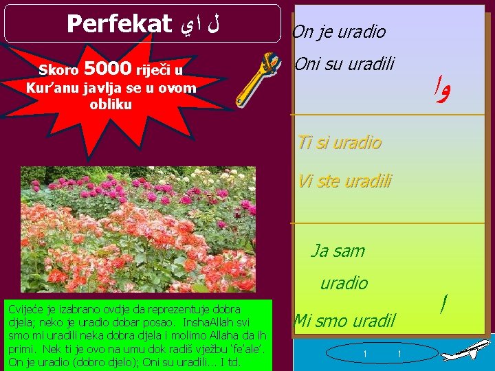 Perfekat ﻝ ﺍﻱ Skoro 5000 riječi u Kur’anu javlja se u ovom obliku On