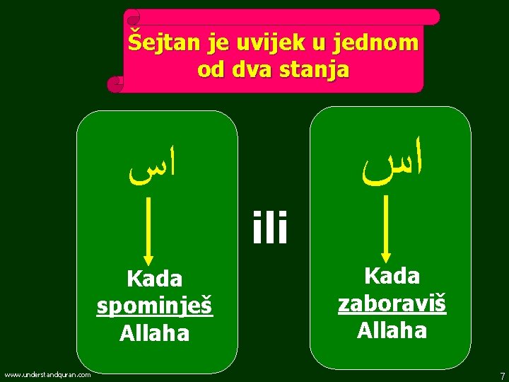 Šejtan je uvijek u jednom od dva stanja ﺍﺱ ili Kada spominješ Allaha www.