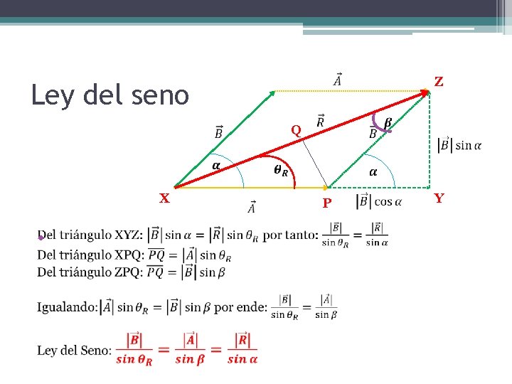  Ley del seno Q X • Z P Y 