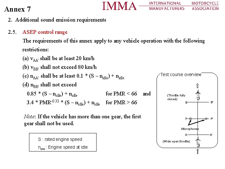 Annex 7 2. Additional sound emission requirements 2. 5. ASEP control range The requirements