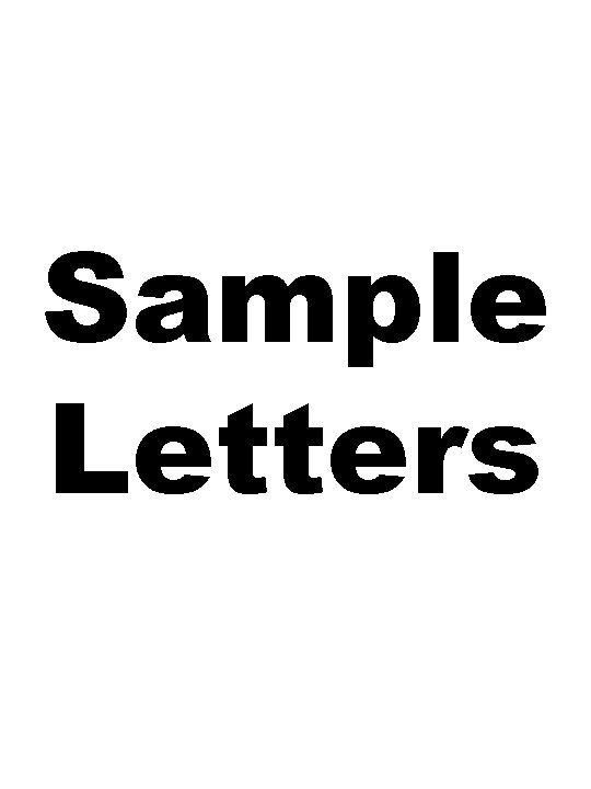 Sample Letters 