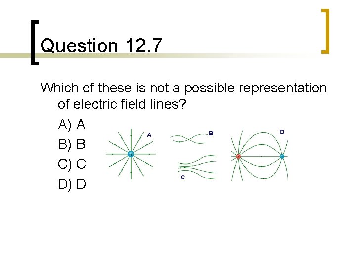 Question 12. 7 Which of these is not a possible representation of electric field