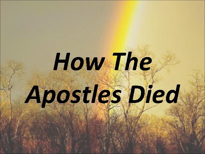 How The Apostles Died 