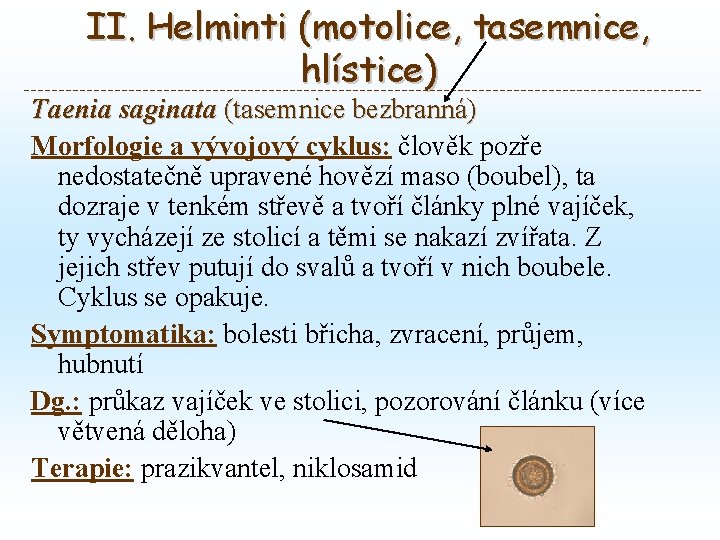prvoci a helminti)