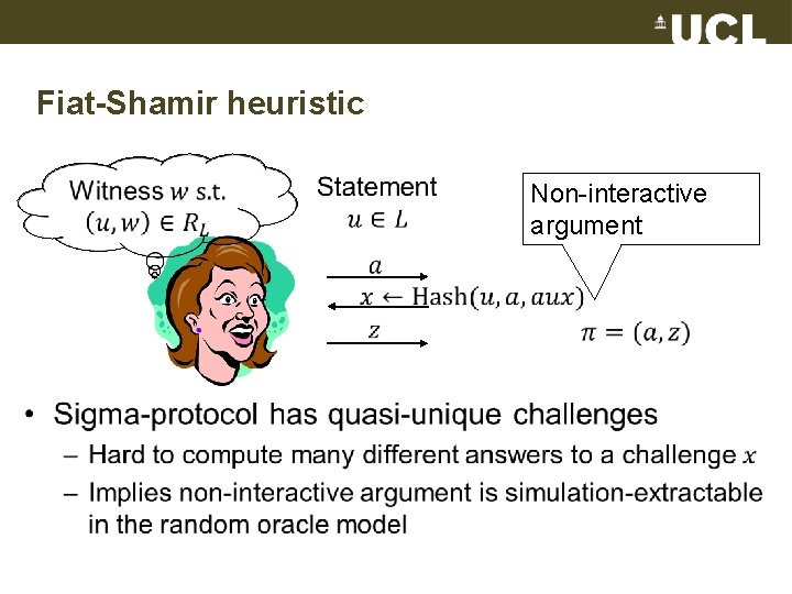 Fiat-Shamir heuristic Non-interactive argument • 