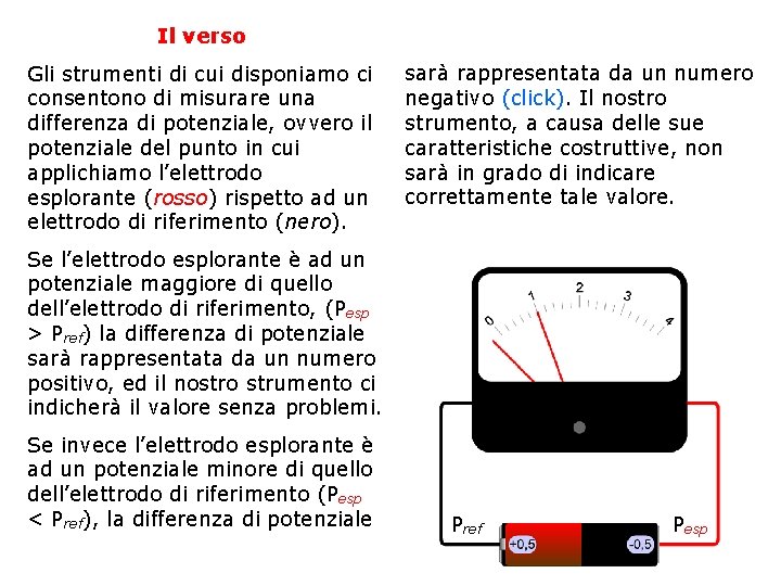 Il verso Gli strumenti di cui disponiamo ci consentono di misurare una differenza di