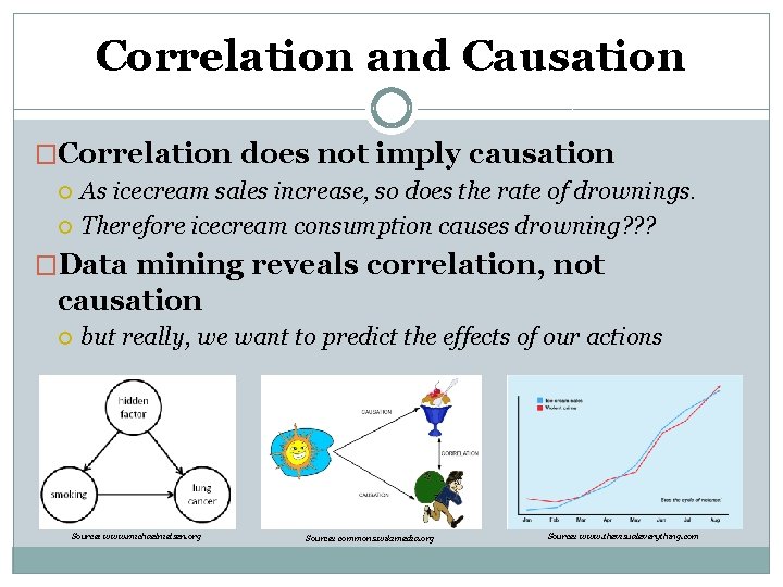 Correlation and Causation �Correlation does not imply causation As icecream sales increase, so does Correlation and Causation �Correlation does not imply causation As icecream sales increase, so does