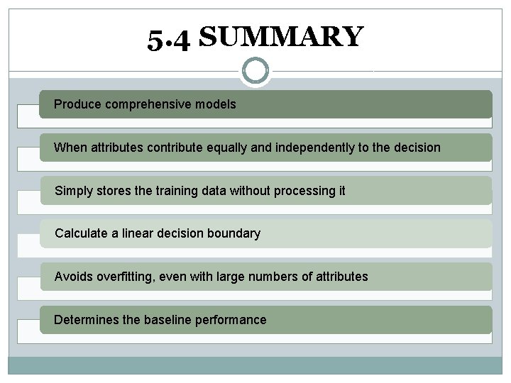 5. 4 SUMMARY Produce comprehensive models When attributes contribute equally and independently to the 5. 4 SUMMARY Produce comprehensive models When attributes contribute equally and independently to the