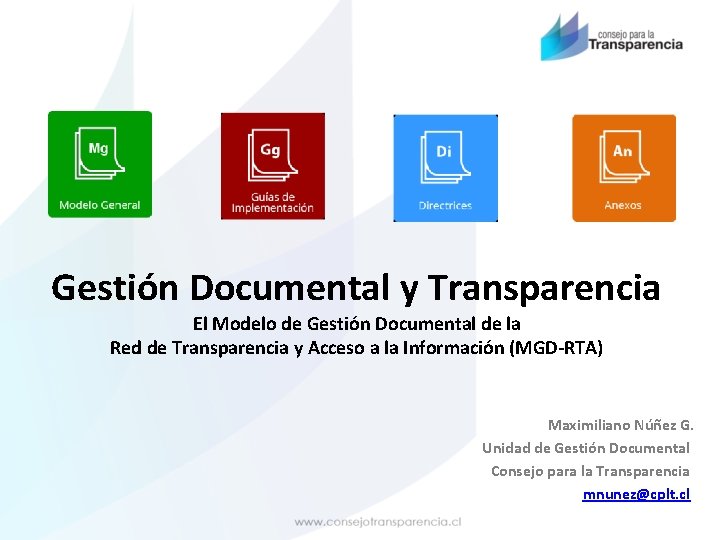 Gestión Documental y Transparencia El Modelo de Gestión Documental de la Red de Transparencia