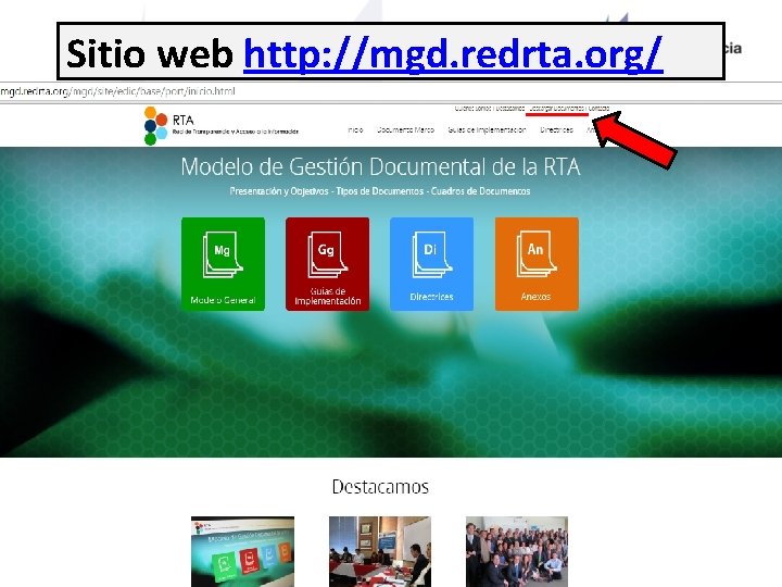 Sitio web http: //mgd. redrta. org/ 