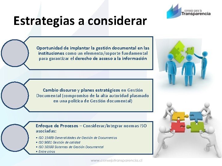 Estrategias a considerar Oportunidad de implantar la gestión documental en las instituciones como un