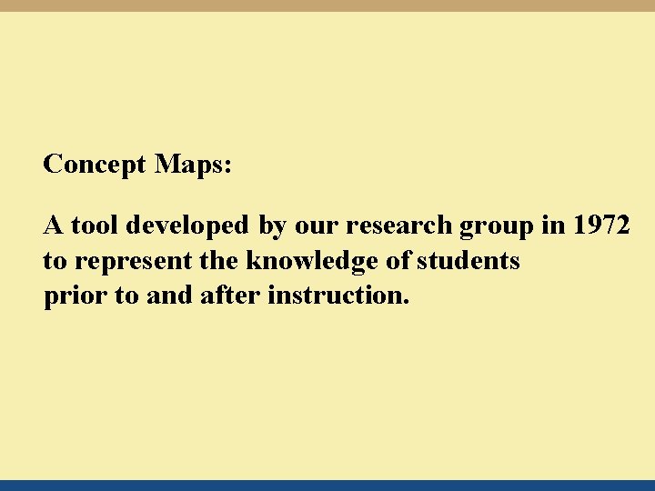 Concept Maps: A tool developed by our research group in 1972 to represent the