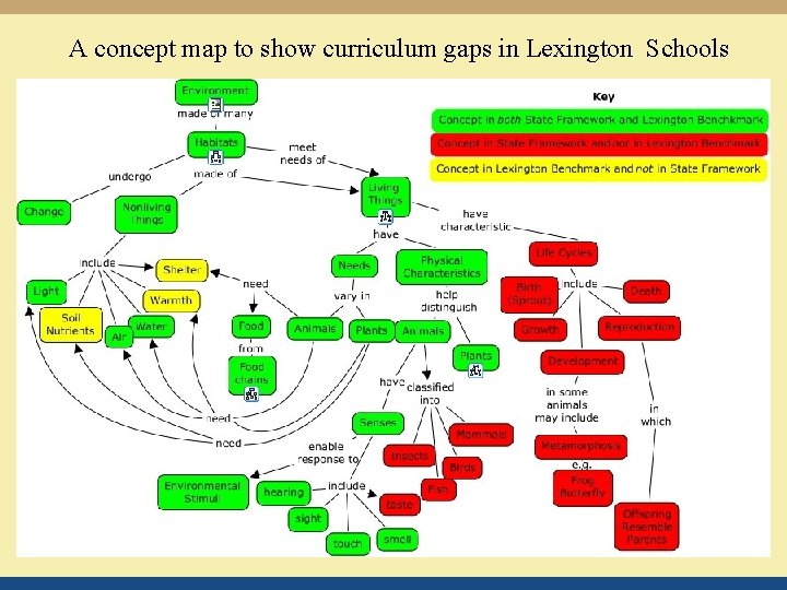 A concept map to show curriculum gaps in Lexington Schools 