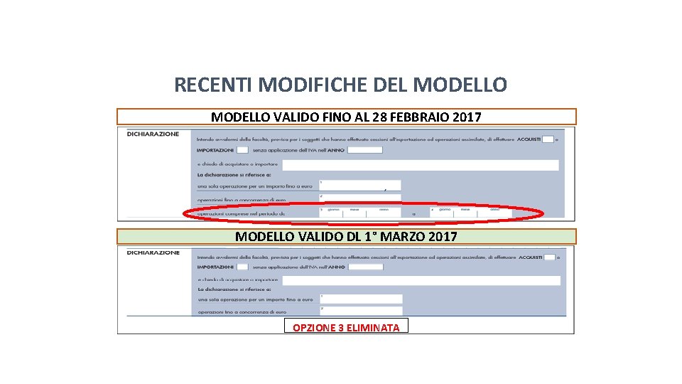 Pag. 117 dispensa RECENTI MODIFICHE DEL MODELLO VALIDO FINO AL 28 FEBBRAIO 2017 MODELLO