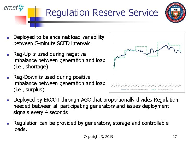 Regulation Reserve Service n n n Deployed to balance net load variability between 5