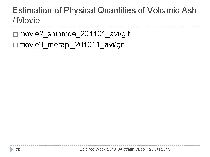 Estimation of Physical Quantities of Volcanic Ash / Movie � movie 2_shinmoe_201101_avi/gif � movie