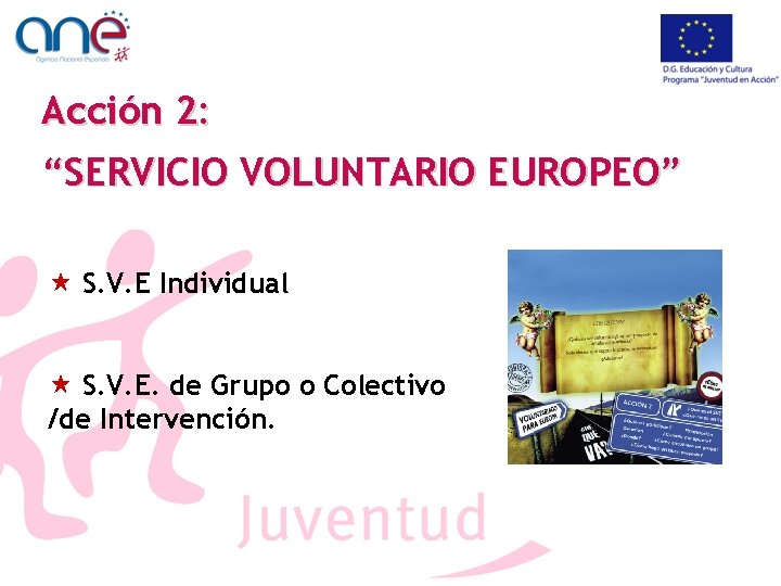 Acción 2: “SERVICIO VOLUNTARIO EUROPEO” « S. V. E Individual « S. V. E.