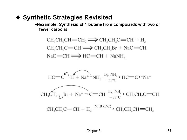 t Synthetic Strategies Revisited èExample: Synthesis of 1 -butene from compounds with two or