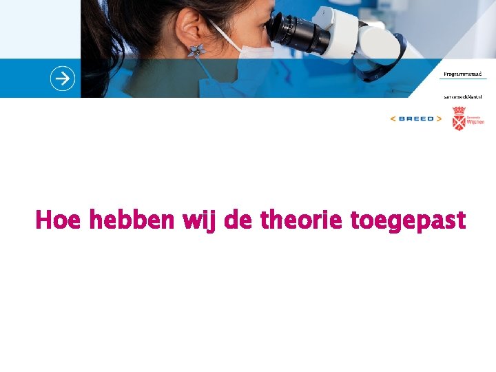 Hoe hebben wij de theorie toegepast 