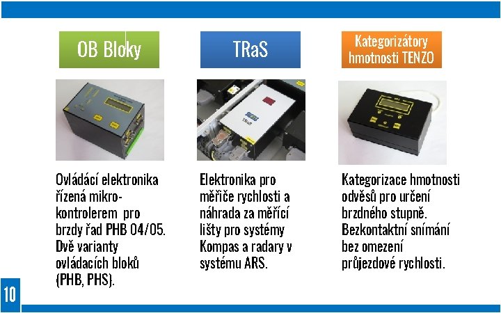 OB Bloky 10 Ovládácí elektronika řízená mikrokontrolerem pro brzdy řad PHB 04/05. Dvě varianty