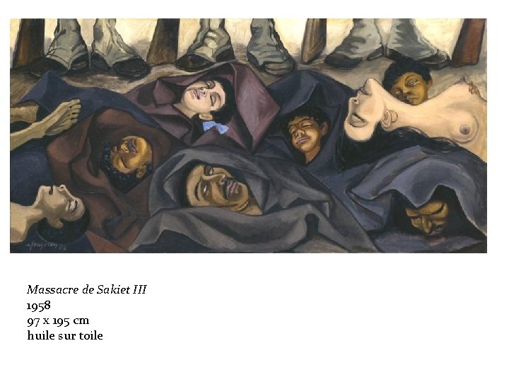 Massacre de Sakiet III 1958 97 x 195 cm huile sur toile 