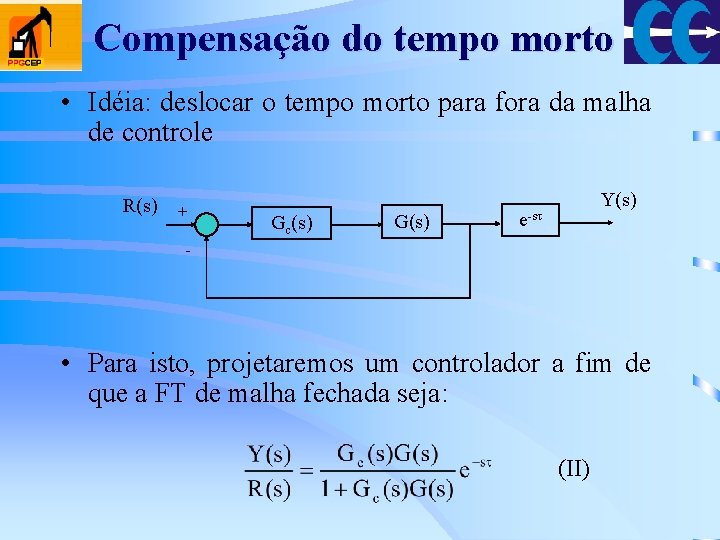 Compensação do tempo morto • Idéia: deslocar o tempo morto para fora da malha