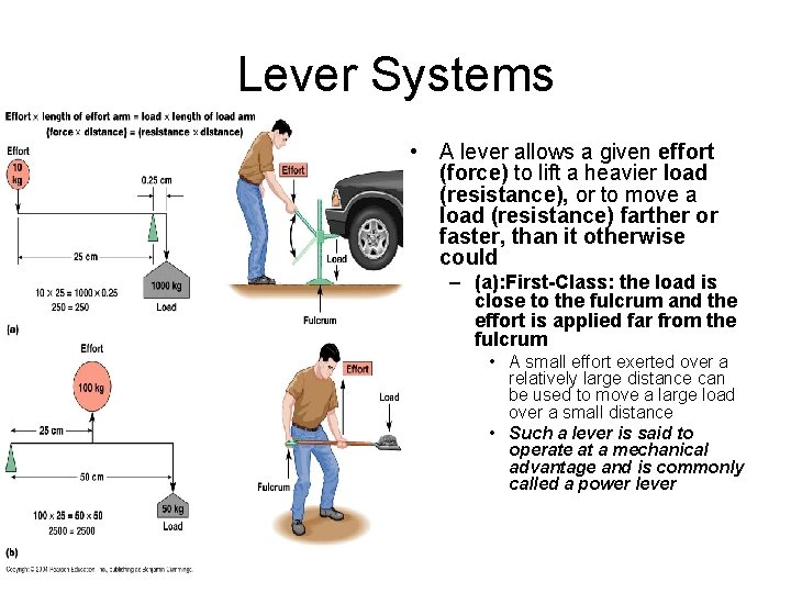 Lever Systems • A lever allows a given effort (force) to lift a heavier