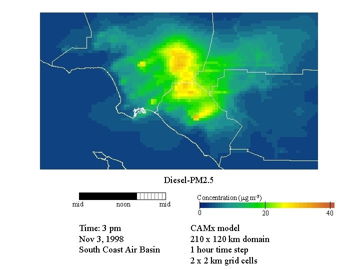 Diesel-PM 2. 5 mid noon mid Concentration (mg m-3) 0 Time: 3 pm Nov