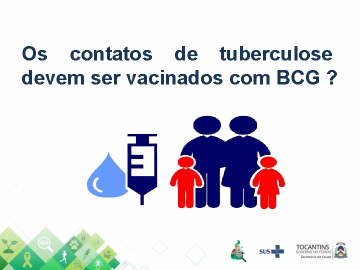 Os contatos de tuberculose devem ser vacinados com BCG ? 