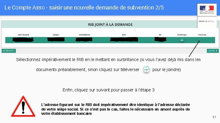 Le Compte Asso - saisir une nouvelle demande de subvention 2/5 Sélectionnez impérativement le