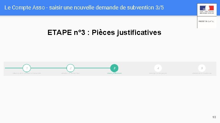 Le Compte Asso - saisir une nouvelle demande de subvention 3/5 ETAPE n° 3