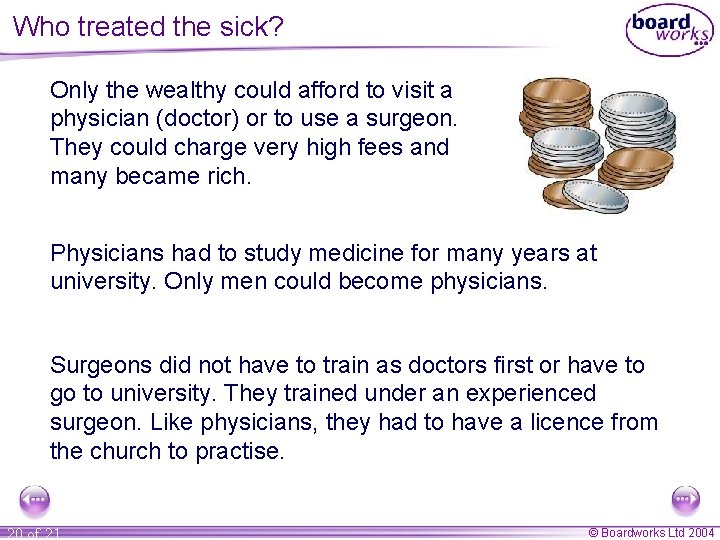 Who treated the sick? Only the wealthy could afford to visit a physician (doctor)