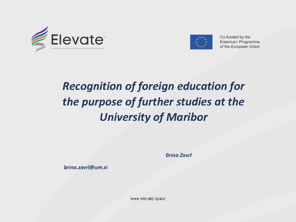 Recognition of foreign education for the purpose of further studies at the University of